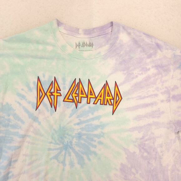 Def Leppard Band Graphic Short Sleeve T Shirt Womens Size Large L Tie Dye - Picture 1 of 9